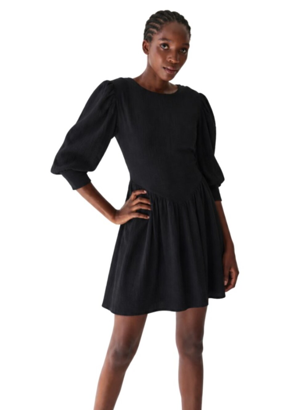 Tach Anker Cotton Mini Dress Black XS